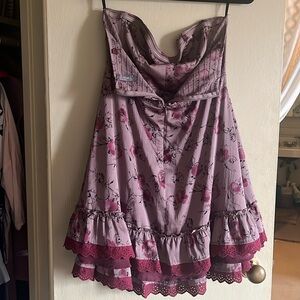 Free People Women's Lavender and Burgandy Dress